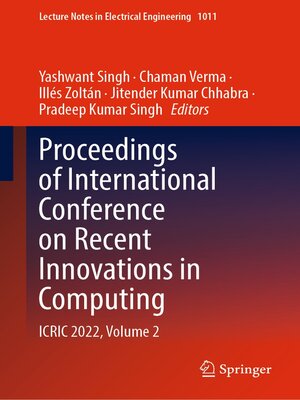 cover image of Proceedings of International Conference on Recent Innovations in Computing